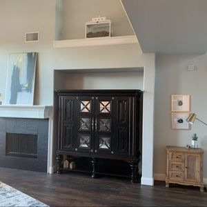 High end armoire, black. Purchased new from Anderson’s Furniture for $2400